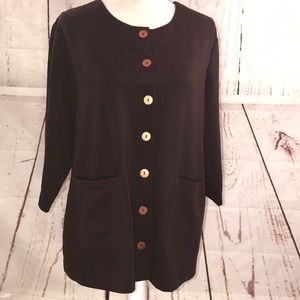 The Avenue Brown Open Cape Jacket